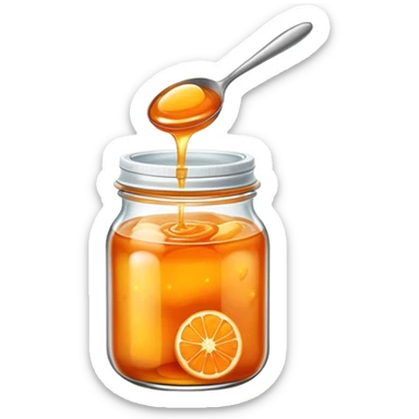 orange marmalade being spooned from jar sticker