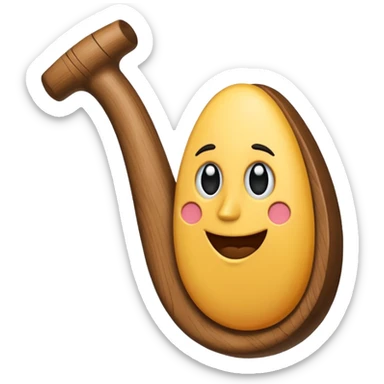 Una pipa con cara y con el pulgar hacia arriba sticker