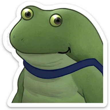 bufo frog cosplaying as a ninja sticker