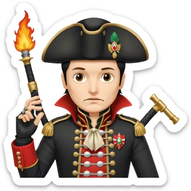 Adam Ant  is wearing a Hungarian jacket Hussar'S JACKET, holds two firelocks holsters in his hands sticker