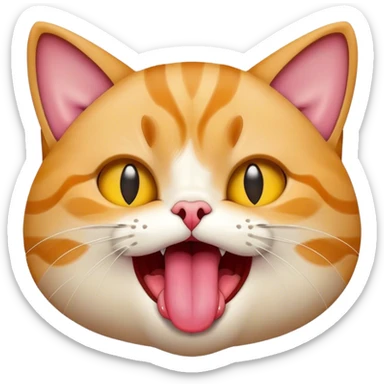cat sticking out tongue sticker