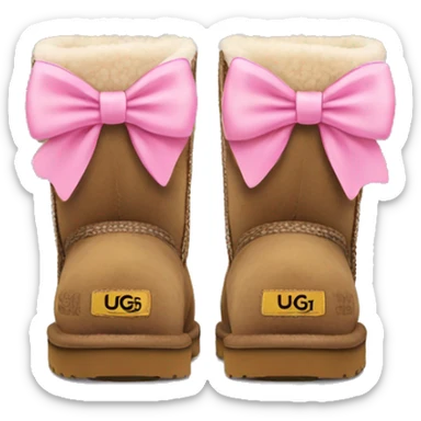 ugg boots with a pink bow  sticker