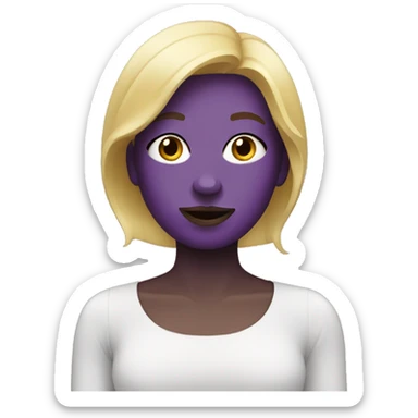 blonde with eggplant  emoji  sticker