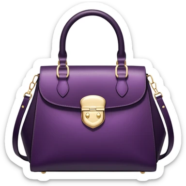 Midnight plum color with realistic shimmering 10k gold designer Luxury handbag sticker