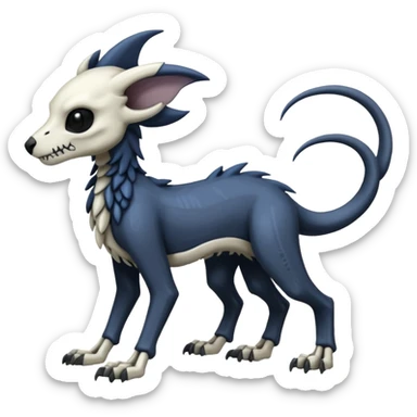 Eldritch Spooky Scary Skeletal Linoone-Absol-Trico-Hybrid (Full body) sticker