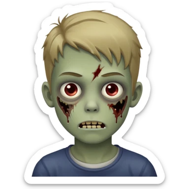 boy zombie teen with dark blonde hair sticker