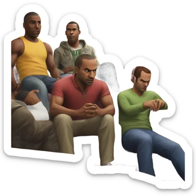 Gta5 characters watching football on tv sticker