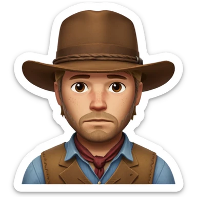 realistyc artur morgan from rdr foto here sticker