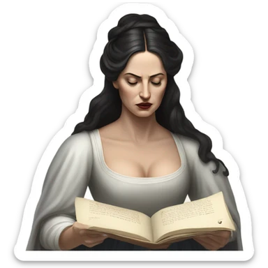 Lady Macbeth reads Macbeths letter about his encounter with the witches  sticker