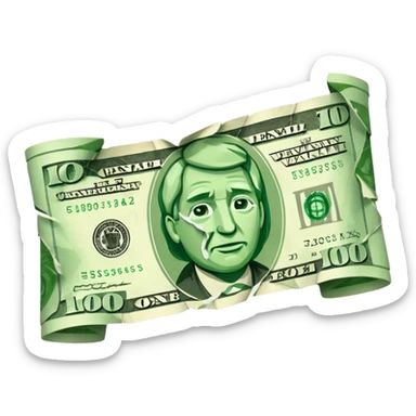Ripped money sticker