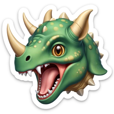 screaming face of a triceratops  sticker