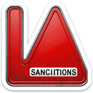 
red road sign with the inscription sanctions sticker