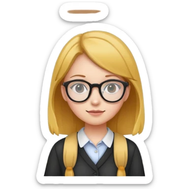 a girl staying in front of blackboard and teaching us something sticker