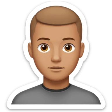 guy with light brown hair buzz cut strong sticker