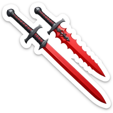 iOS sticker, ritual dagger, red blade, black handle, minimal sticker