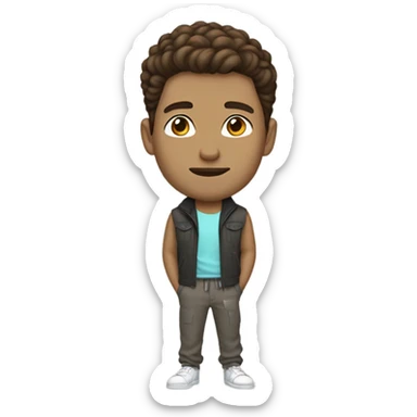 Brown hair guy light skin sweatpants looking cool sticker