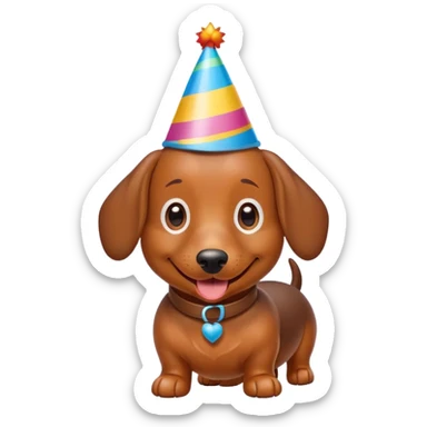 Sausage dog with birthday hat sticker