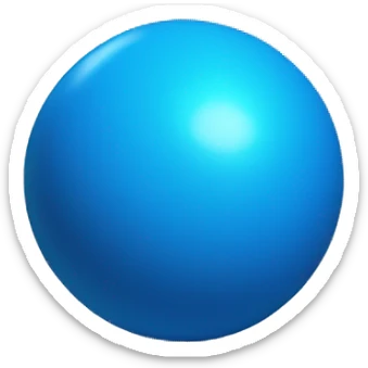 blue sphere that has a knob sticker