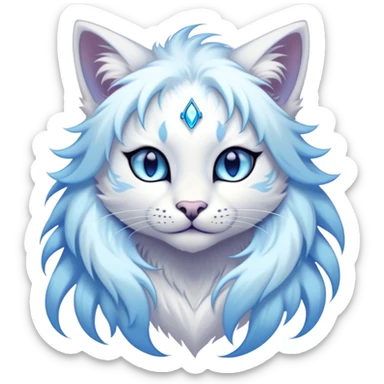 Kawaii dark edgy fantasy pastel ethereal anthro feline fursona animal creature sticker
