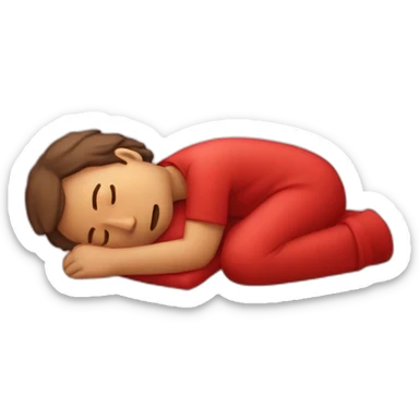 man sleeping red sirop leak sticker