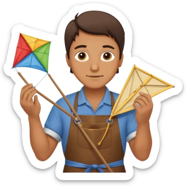 Kite Maker, making a kite pose. sticker