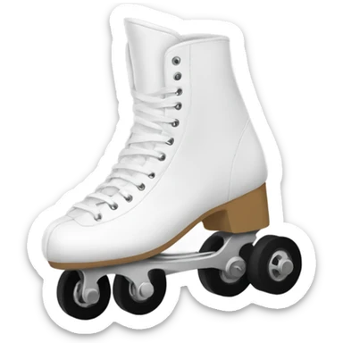 Patin de cuatro ruedas blanco sticker