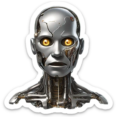 Dead cyborg sticker