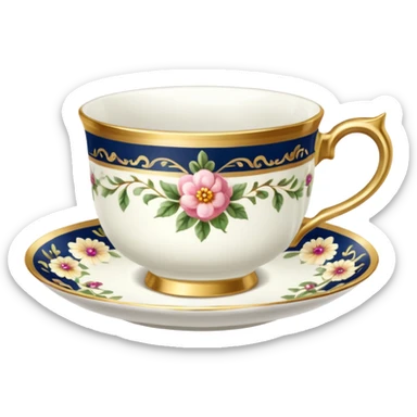 victorian teacup sticker
