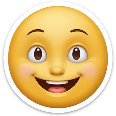 Emoji, yellow round smiling face, Narrow eyes curved downwards sticker