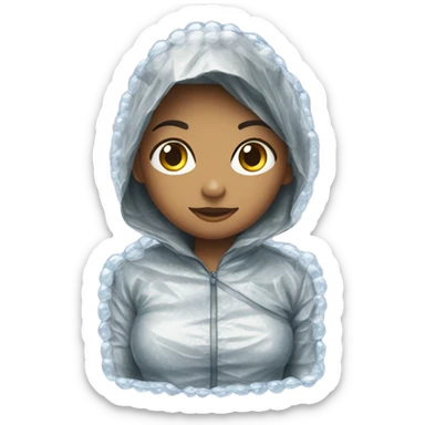 Girl wrapped in bubble wrap sticker
