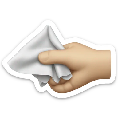 Hand holding a handkerchief sticker