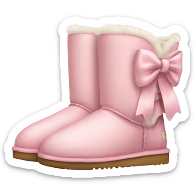 realistic light pink uggs with bow sticker
