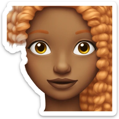 ginger girl with frekles and fake eyelashes sticker