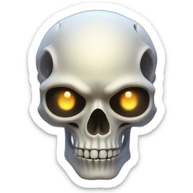 a capricorn skeleton with glowing eyes sticker