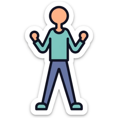 simple human silhouette icon, person icon sticker