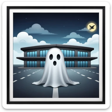 Ghost airport image in professional look sticker