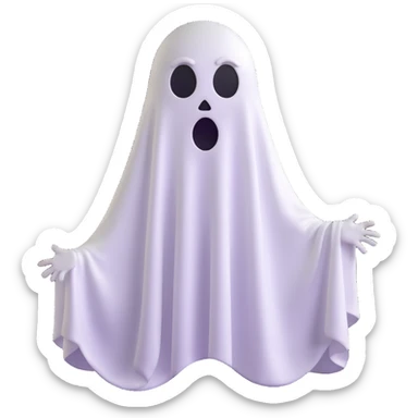 emoji with a ghost sheet and scared face sticker