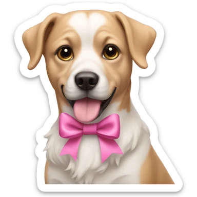Dog with pink bows  sticker