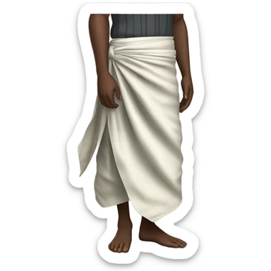 traditional lungi, displayed as if being worn, tied at the waist, with realistic folds and drapes sticker