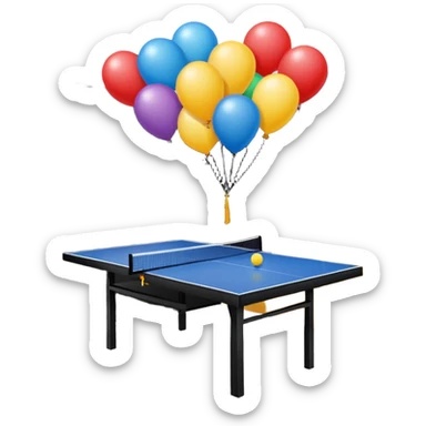 An open house garage that has a ping pong table in it and other fun decorations  sticker