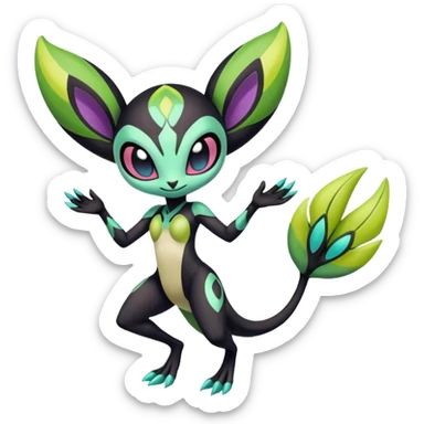 Colorful Exotic Meloetta-Virizion-Venom-Stitch-Fakémon-creature-hybrid sticker