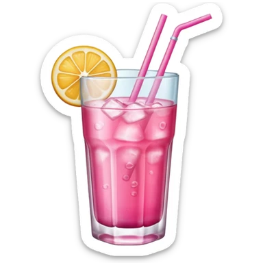 Pink drink in glass  sticker