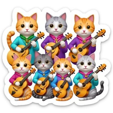 cat as Musicians sticker