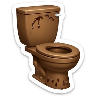 Skibidi toilet covered in poop sticker