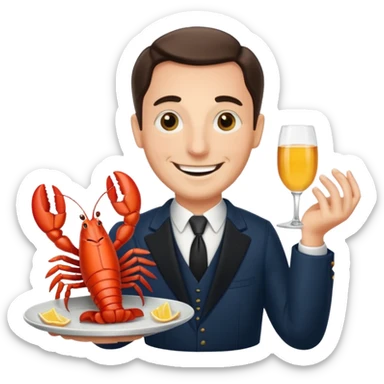 Alfred the butler from batman with a lobster claw sticker