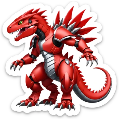  Cool Digimon-Fakemon-Guilmon-Groudon-Velociraptor-Dragon-Mecha full body sticker