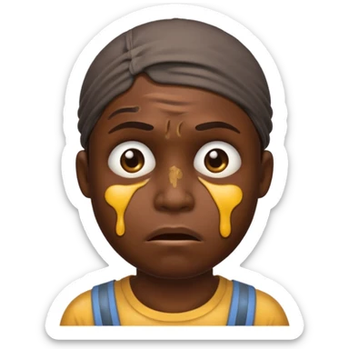 Emoji portrait of a mine slave sticker