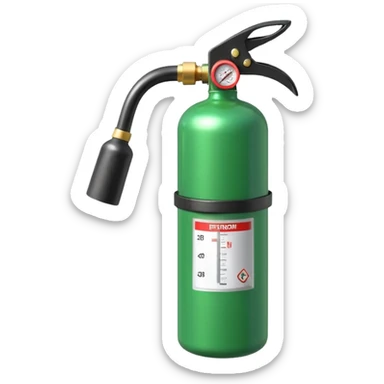 green fire extinguisher  sticker