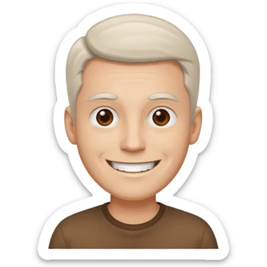 man white skin, wear brown shirt sticker