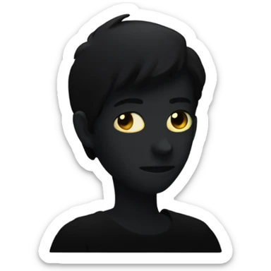 A semi-transparent, dark silhouette of a character, with faint glowing edges and a slightly distorted form sticker